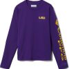 Shirts * | Columbia Youth Lsu Tigers Purple Terminal Tackle Long Sleeve T-Shirt For Girls'