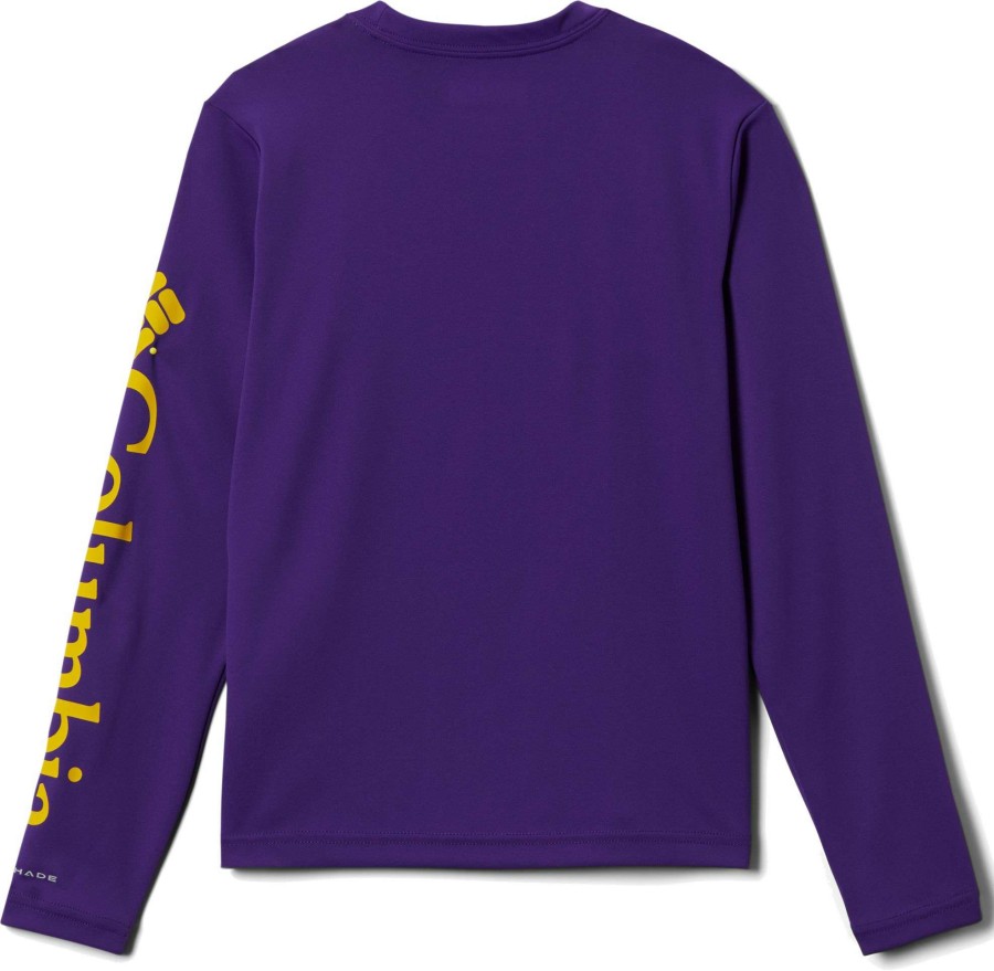 Shirts * | Columbia Youth Lsu Tigers Purple Terminal Tackle Long Sleeve T-Shirt For Girls'