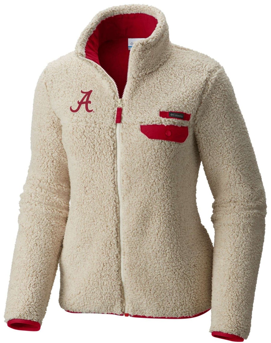 Jackets * | Columbia Women'S Alabama Crimson Tide Mountainside Full-Zip White Jacket