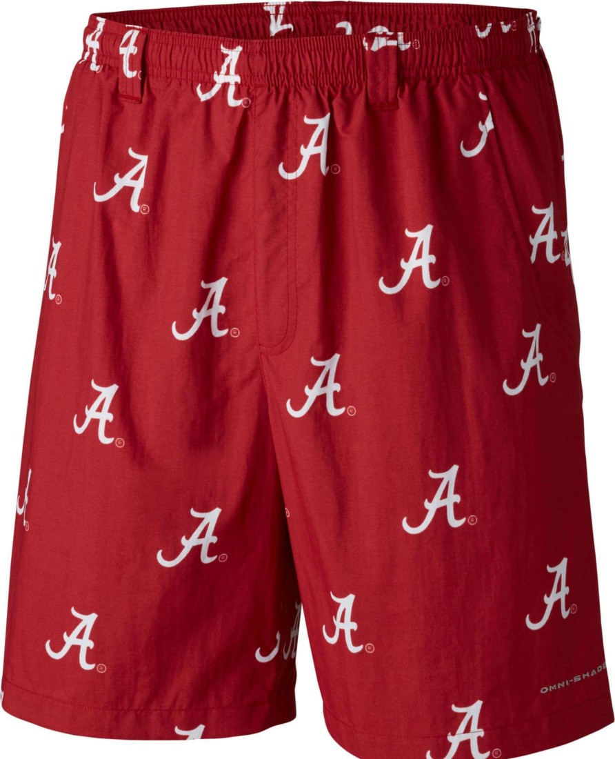 Shorts * | Columbia Men'S Alabama Crimson Tide Crimson Backcast Ii Printed Performance Shorts