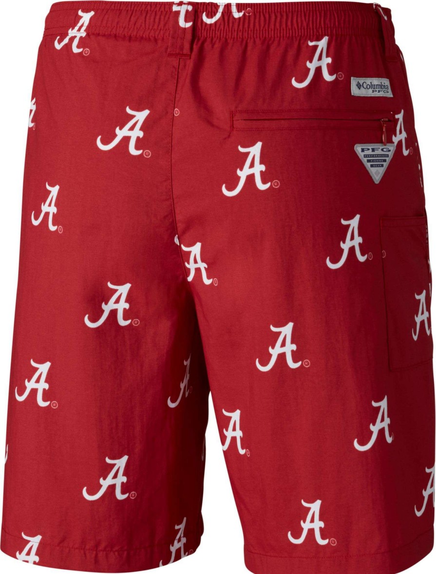 Shorts * | Columbia Men'S Alabama Crimson Tide Crimson Backcast Ii Printed Performance Shorts