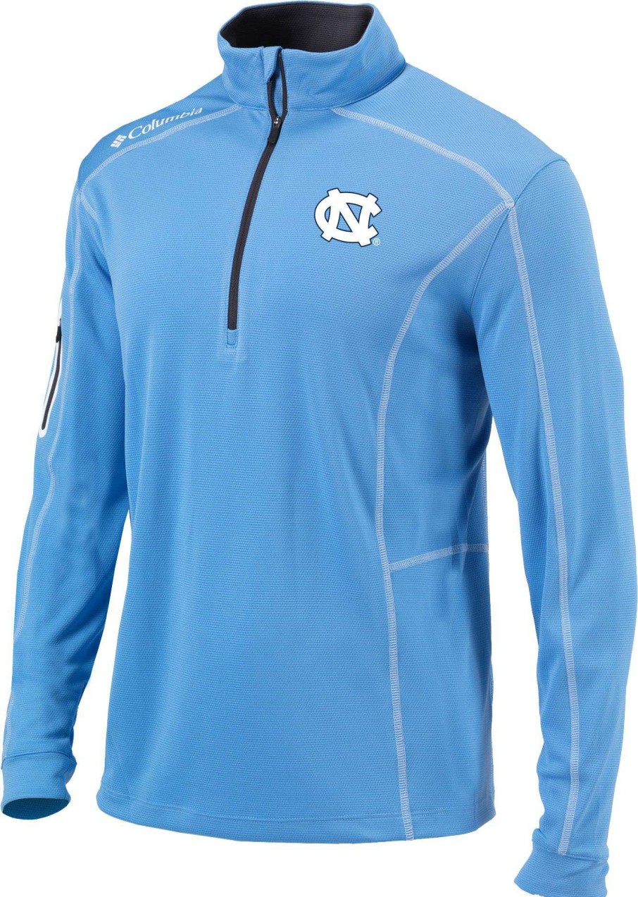 Jackets * | Columbia Men'S North Carolina Tar Heels Carolina Blue Shotgun Quarter-Zip Shirt