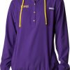 Sweatshirts * | Columbia Women'S Lsu Tigers Purple Pfg Tamiami Quarter-Snap Long Sleeve Hooded Shirt