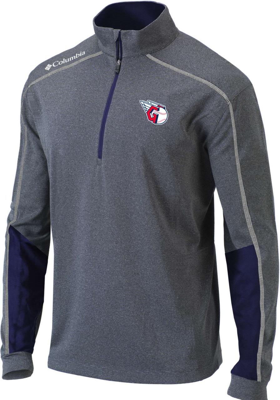 Jackets * | Columbia Men'S Cleveland Guardians Navy Shotgun 2.0 Quarter-Zip Shirt