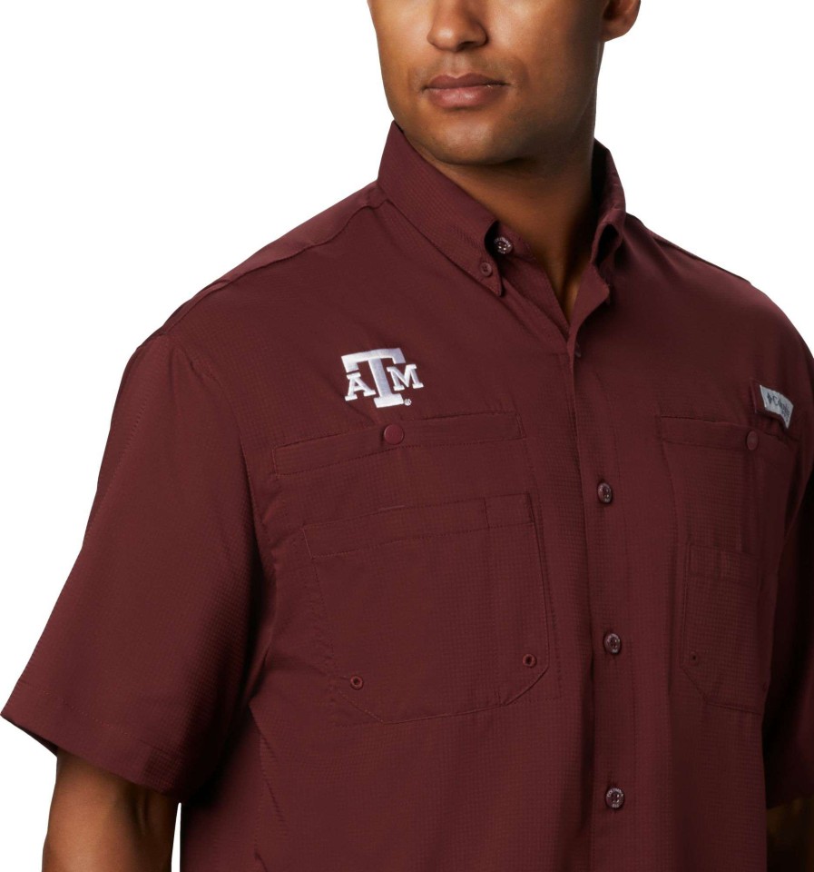 Shirts * | Columbia Men'S Texas A&M Aggies Grey Tamiami Performance Shirt