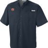 Shirts * | Columbia Men'S Auburn Tigers Blue Tamiami Performance Shirt