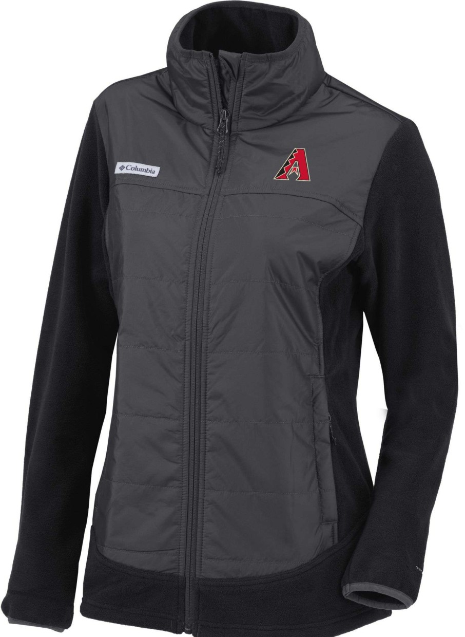 Jackets * | Columbia Women'S Arizona Diamondbacks Black Full-Zip Fleece Jacket