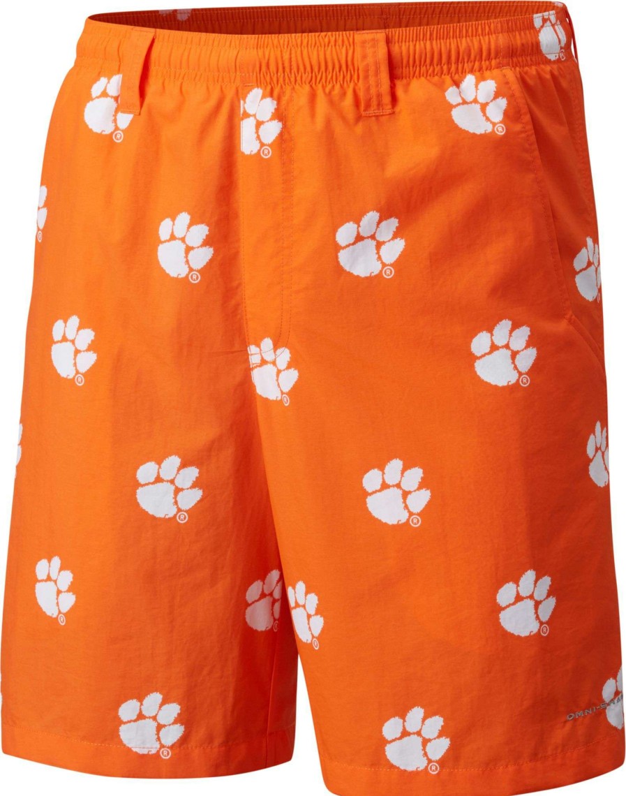 Shorts * | Columbia Men'S Clemson Tigers Orange Backcast Ii Printed Performance Shorts