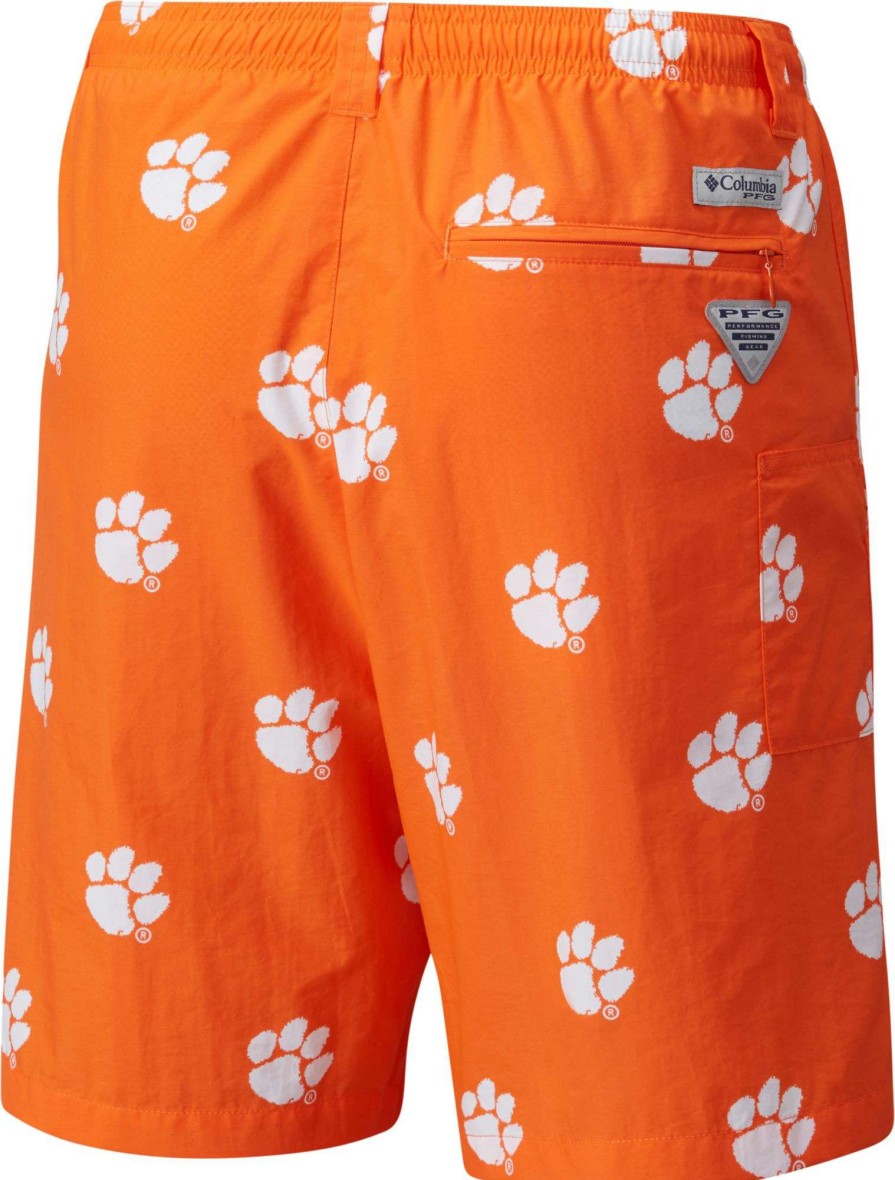 Shorts * | Columbia Men'S Clemson Tigers Orange Backcast Ii Printed Performance Shorts