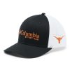 Hats * | Columbia Men'S Texas Longhorns Pfg Mesh Fitted Black Hat