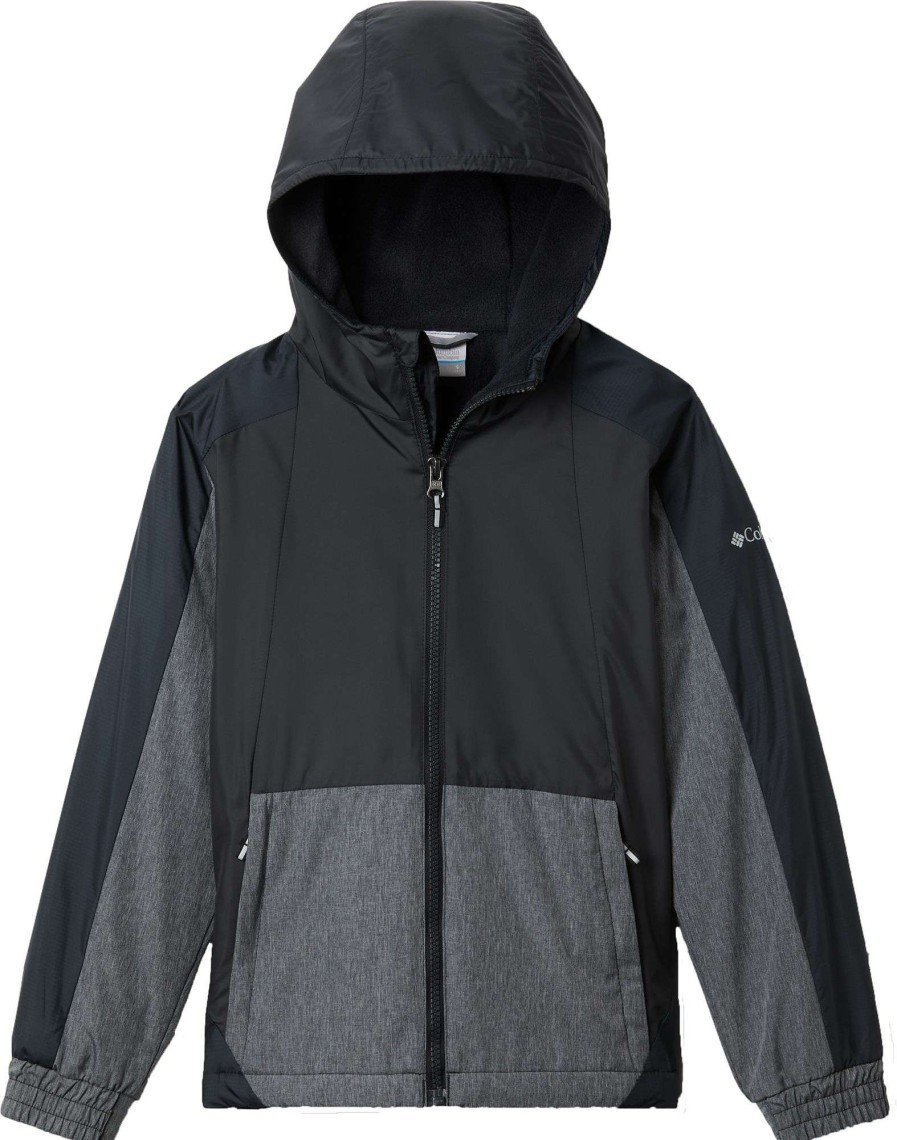 Jackets * | Columbia Boys' Point Park Lined Windbreaker Jacket Black