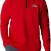 Jackets * | Columbia Men'S Georgia Bulldogs Red Pfg Terminal Tackle Quarter-Zip Pullover Shirt