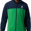 Jackets * | Columbia Men'S Notre Dame Fighting Irish Navy Flanker Full-Zip Fleece Jacket