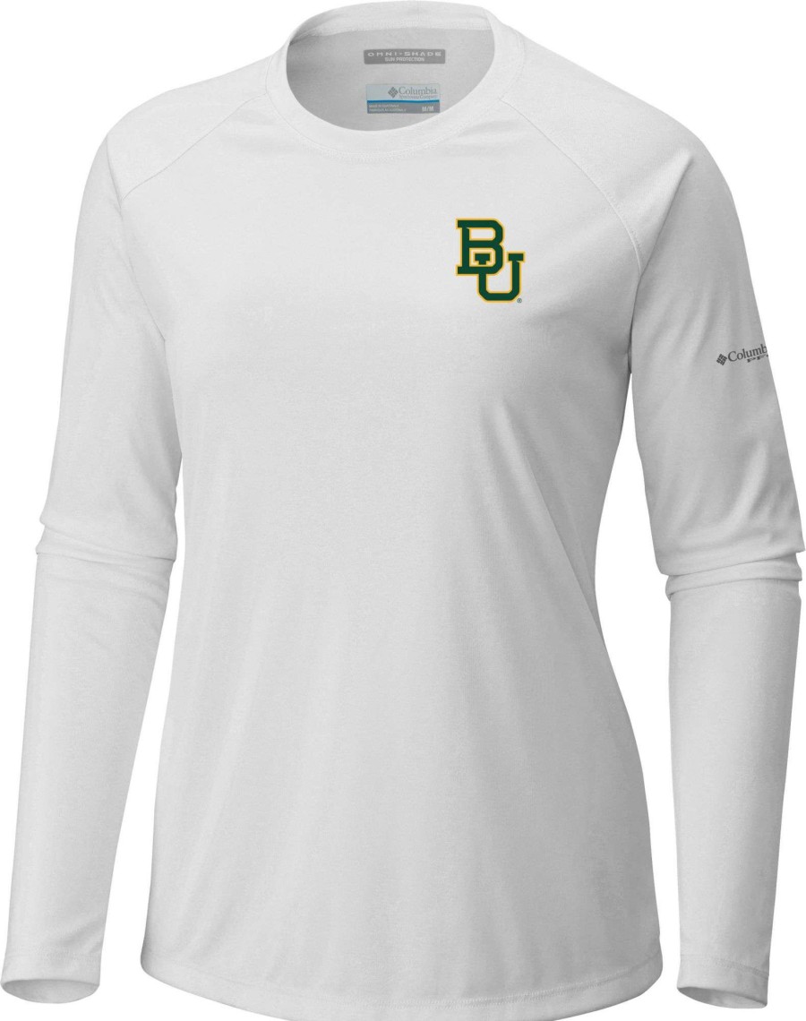 Shirts * | Columbia Women'S Baylor Bears White Tidal Long Sleeve T-Shirt