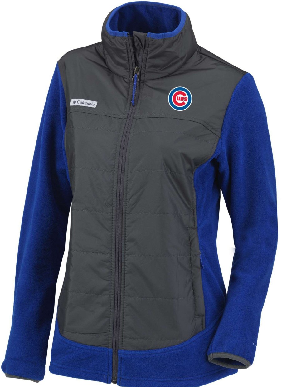 Jackets * | Columbia Women'S Chicago Cubs Blue Full-Zip Fleece Jacket