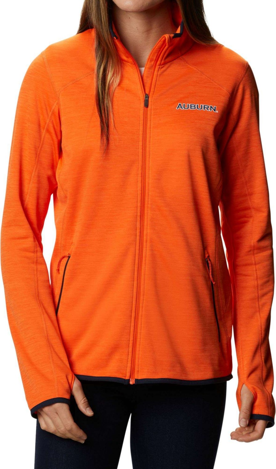 Jackets * | Columbia Women'S Auburn Tigers Orange Sapphire Trail Full-Zip Jacket