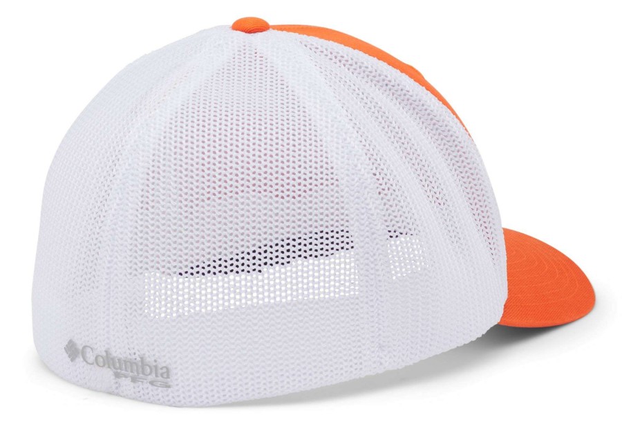 Hats * | Columbia Men'S Clemson Tigers Orange Pfg Mesh Fitted Hat