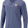 Shirts * | Columbia Men'S Houston Astros Navy Pin High Long Sleeve Polo