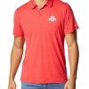 Shirts * | Columbia Men'S Ohio State Buckeyes Scarlet Tech Trail Polo