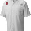 Shirts * | Columbia Men'S Nc State Wolfpack Tamiami Performance White Shirt