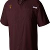 Shirts * | Columbia Men'S Arizona State Sun Devils Maroon Tamiami Button Down Shirt