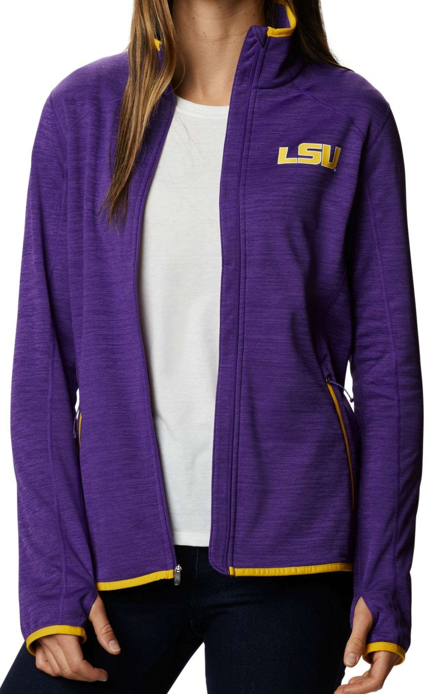 Sweatshirts * | Columbia Women'S Lsu Tigers Purple Darling Days Full-Zip Hoodie