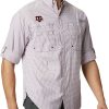 Shirts * | Columbia Men'S Texas A&M Aggies Maroon Gingham Long Sleeve Tamiami Shirt