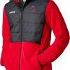 Jackets * | Columbia Men'S Los Angeles Angels Red Full-Zip Fleece Jacket