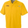 Shirts * | Columbia Men'S Lsu Tigers Gold Tamiami Performance Shirt