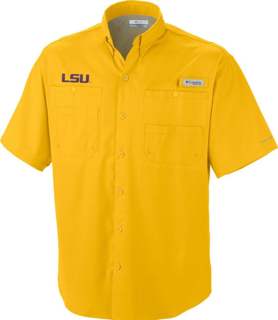 Shirts * | Columbia Men'S Lsu Tigers Gold Tamiami Performance Shirt