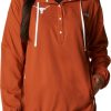 Sweatshirts * | Columbia Women'S Texas Longhorns Burnt Orange Pfg Tamiami Quarter-Snap Long Sleeve Hooded Shirt