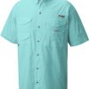 Shirts * | Columbia Men'S Pfg Bonehead Short Sleeve Shirt (Regular And Big & Tall) Gulf Stream