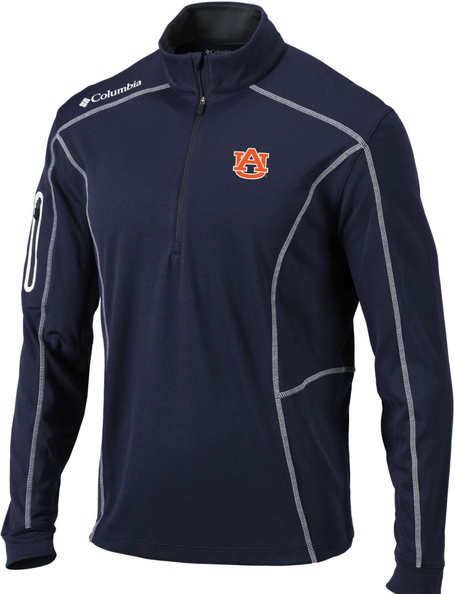 Jackets * | Columbia Men'S Auburn Tigers Blue Shotgun Quarter-Zip