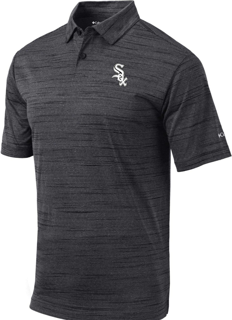 Shirts * | Columbia Men'S Chicago White Sox Black Omni-Wick Set Performance Polo