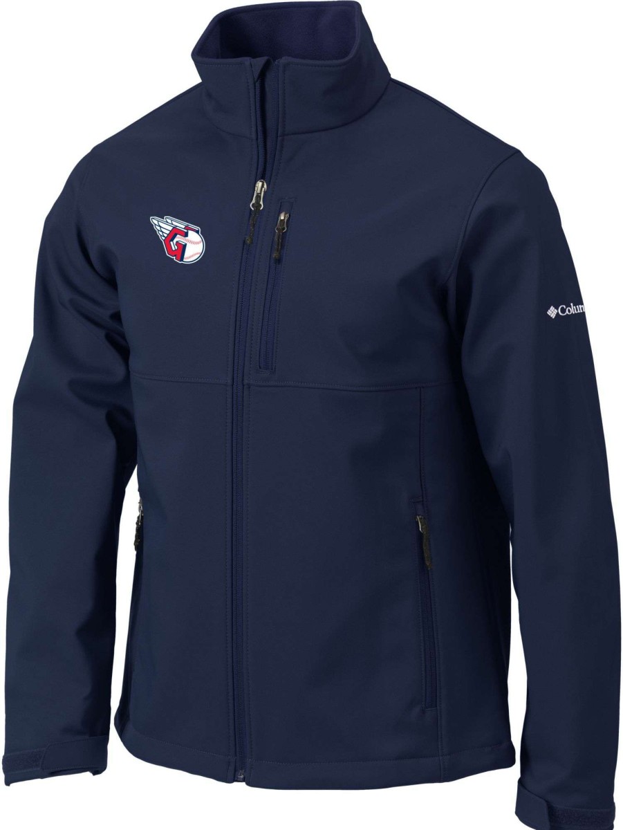 Jackets * | Columbia Men'S Cleveland Guardians Navy Ascender Full-Zip Jacket