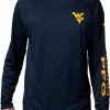 Shirts * | Columbia Men'S West Virginia Mountaineers Blue Terminal Tackle Long Sleeve T-Shirt