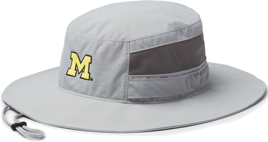 Hats * | Columbia Men'S Michigan Wolverines Grey Bora Bora Booney Hat