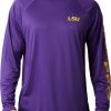 Shirts * | Columbia Men'S Lsu Tigers Purple Terminal Tackle Long Sleeve T-Shirt