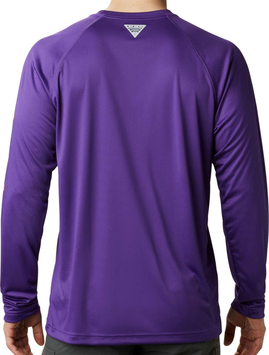 Shirts * | Columbia Men'S Lsu Tigers Purple Terminal Tackle Long Sleeve T-Shirt