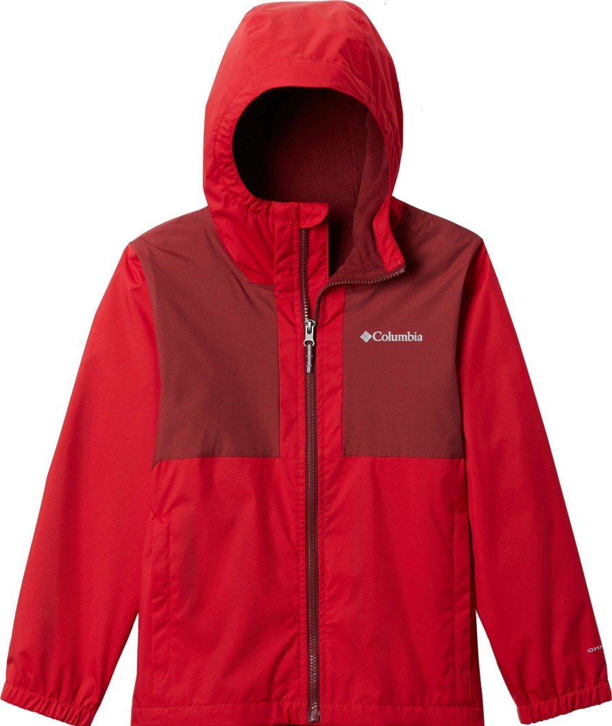 Jackets * | Columbia Boys' Rainy Trails Lined Jacket Mountain Red