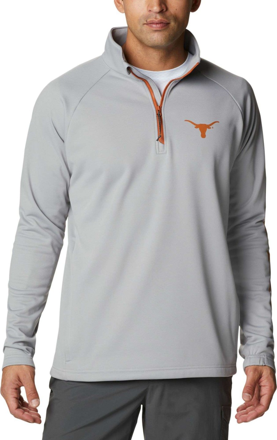 Jackets * | Columbia Men'S Tennessee Volunteers Grey Pfg Terminal Tackle Quarter-Zip Pullover Shirt