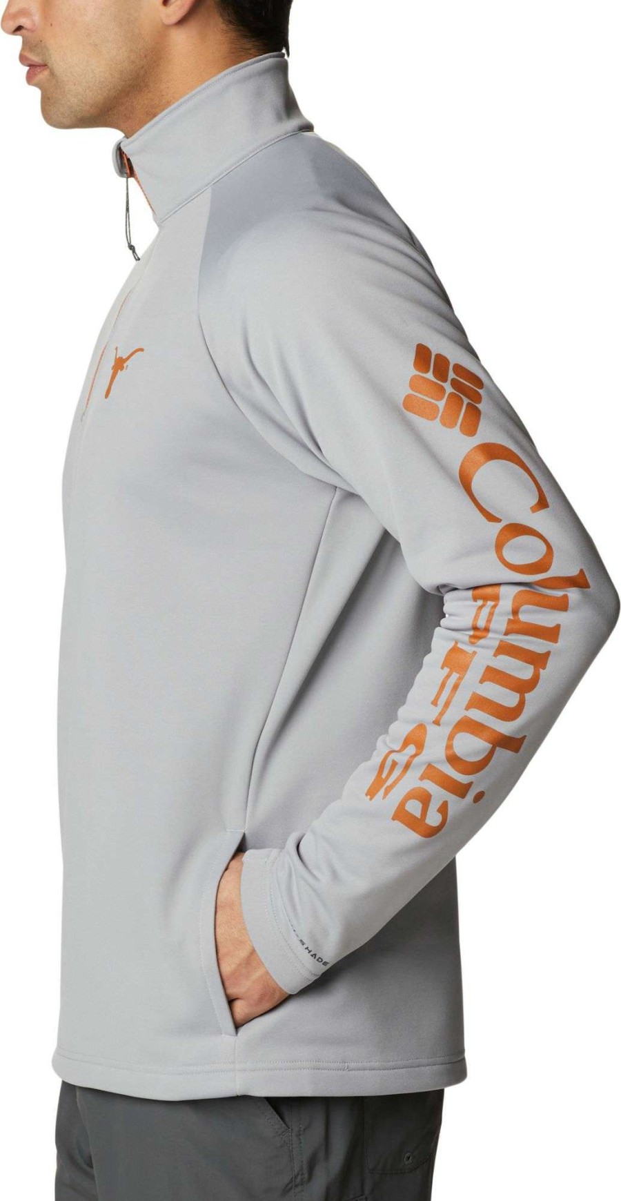 Jackets * | Columbia Men'S Tennessee Volunteers Grey Pfg Terminal Tackle Quarter-Zip Pullover Shirt