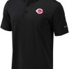 Shirts * | Columbia Men'S Cincinnati Reds Black Drive Performance Polo