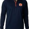 Jackets * | Columbia Men'S Auburn Tigers Blue Pfg Terminal Tackle Quarter-Zip Pullover Shirt