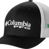 Hats * | Columbia Men'S North Texas Mean Green Black Pfg Mesh Adjustable Hat