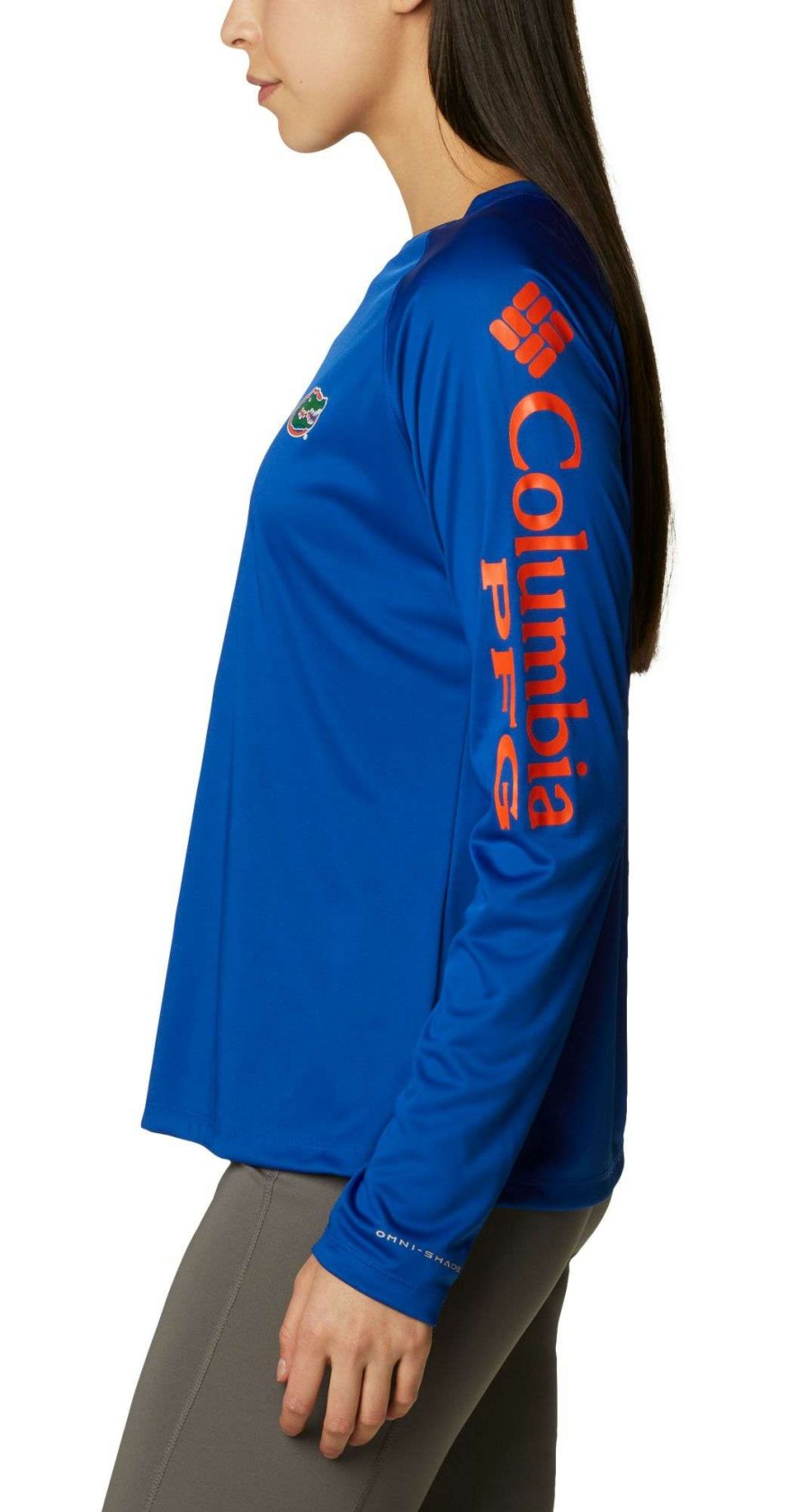 Shirts * | Columbia Women'S Florida Gators Blue Tidal Long Sleeve T-Shirt