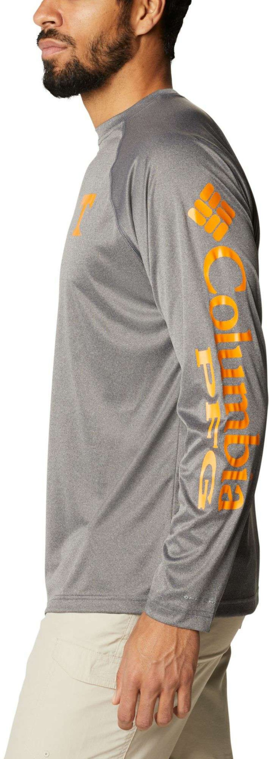 Shirts * | Columbia Men'S Tennessee Volunteers Grey Terminal Tackle Long Sleeve T-Shirt