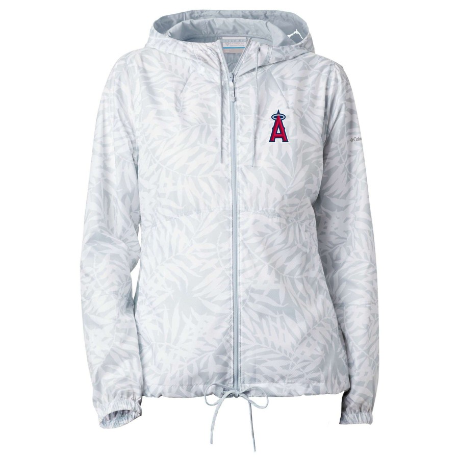 Sweatshirts * | Columbia Women'S Los Angeles Angels White Flash Forward Hoodie