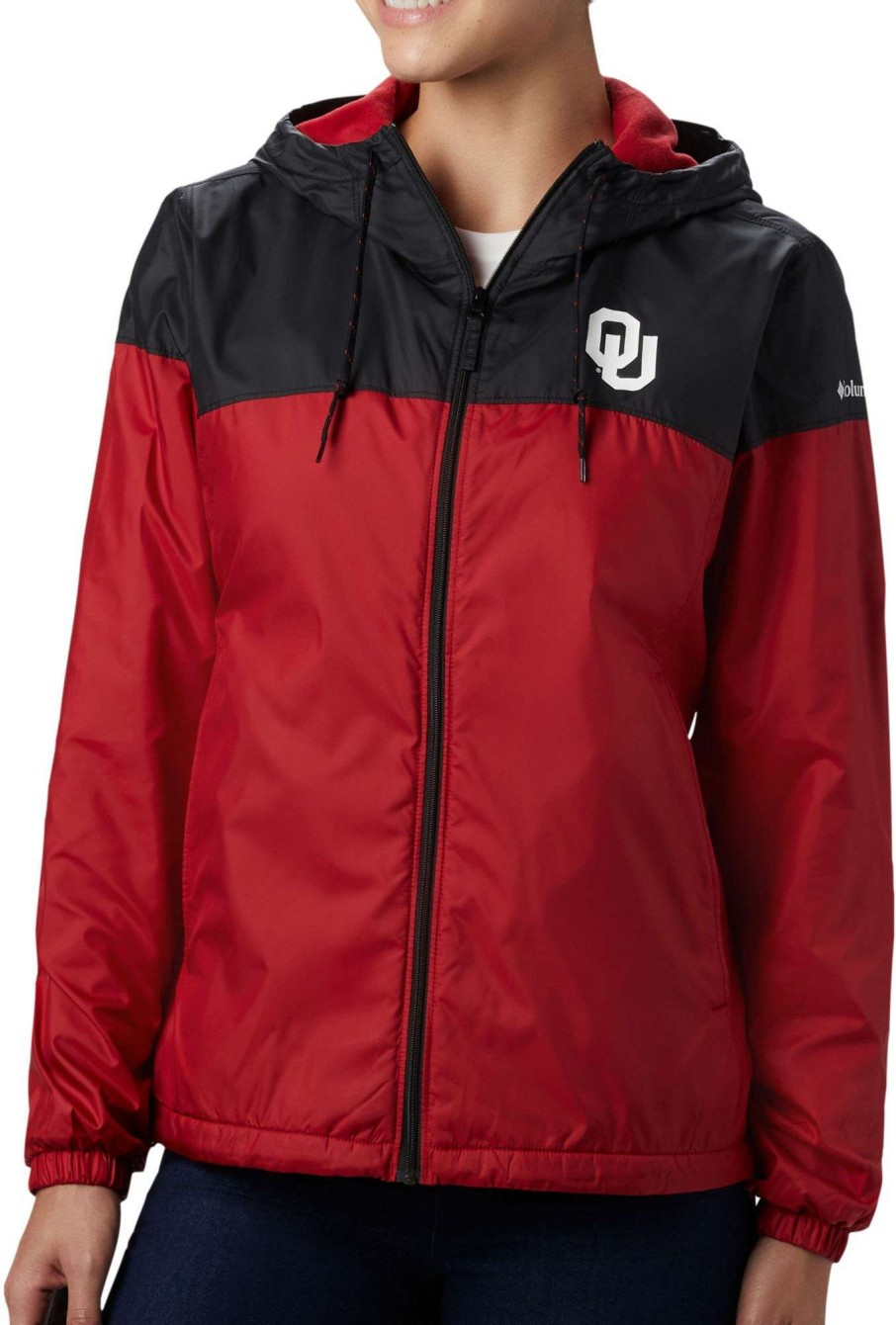 Jackets * | Columbia Women'S Oklahoma Sooners Black/Crimson Clg Flash Forward Lined Jacket