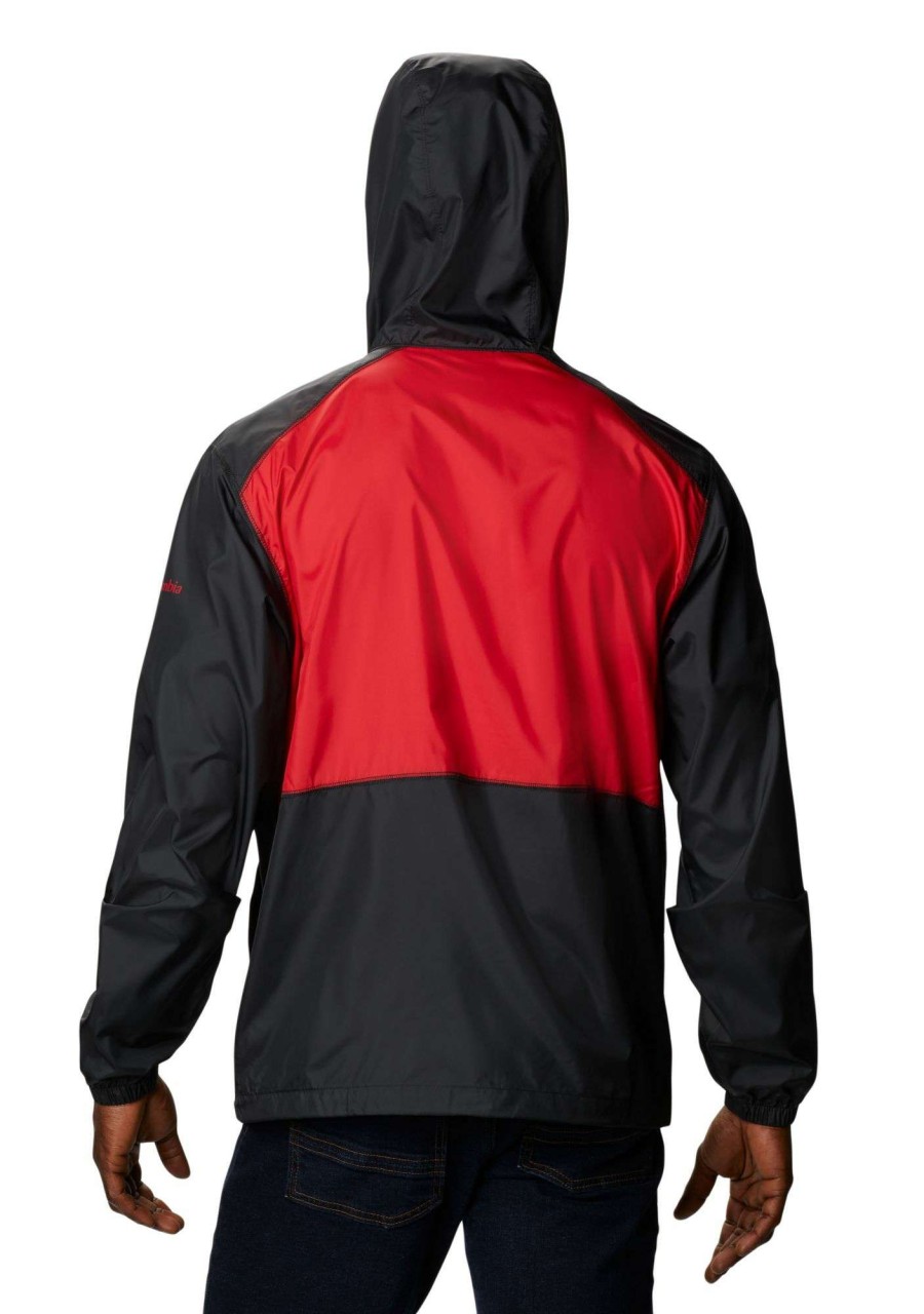 Jackets * | Columbia Men'S Georgia Bulldogs Black Flash Forward Full-Zip Jacket